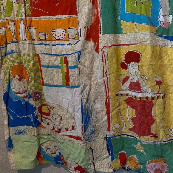 Jams World Bon Appetit Artsy Colorful Rayon Dress Size Large‎ - Picture 4 of 6